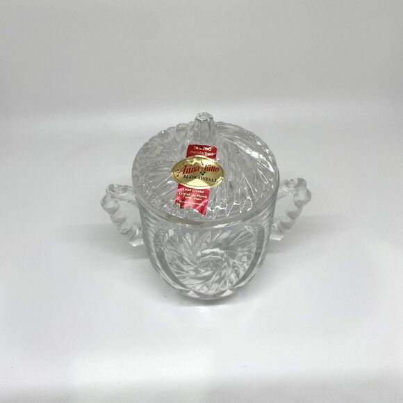 New Anna Hutte Bleikristall 24%‎ Lead Crystal Sugar / Candy Dish w/Lid - Picture 2 of 5